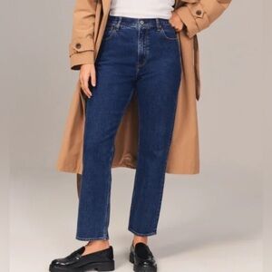 Abercrombie & Fitch Women's Straight Leg Jeans - Dark Blue
